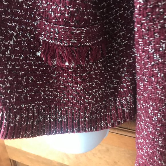 eureka by Christos Garkinos Burgundy Marled Open Jacket X-Large - Picture 5 of 11